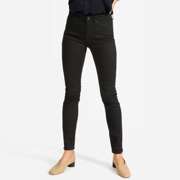 NWT Everlane Mid Rise Skinny Jean in Black - Picture 1 of 14